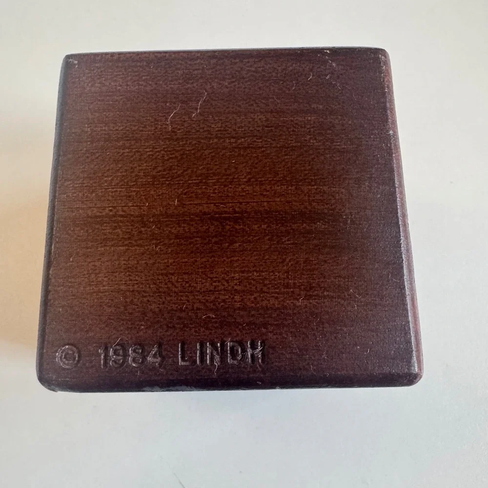 Vintage 1984 Lindh Writers Block Wood Cube Novelty Desk Paperweight 2.5 Inch